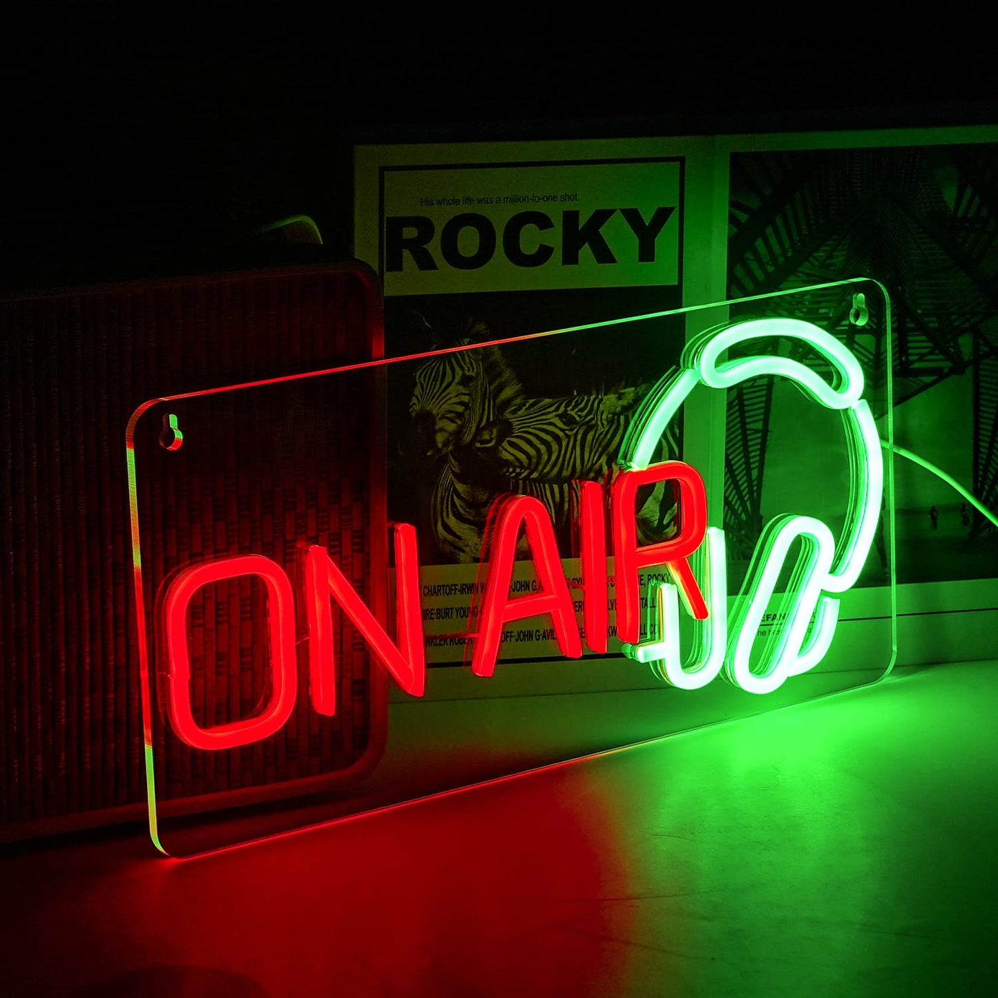 ON AIR Neon Sign LED ON AIR Light Sign Decoration Sign 16.5’’X7.9’’Bedroom Bar Club Man Cave Store Studio Party Wall Art Decoration（Red Green）