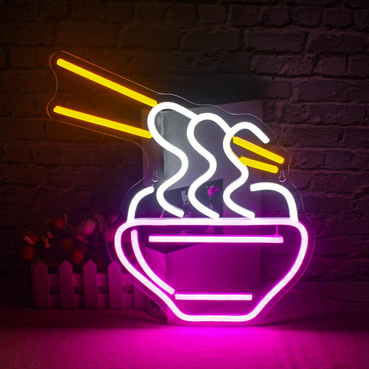 Ramen Neon Sign Led Neon Lights for Wall Decor Noodle Light Up Signs for Resturant Home Bar Kitchen Dinning Room Cafe Japanese Noodle Shop Decorations