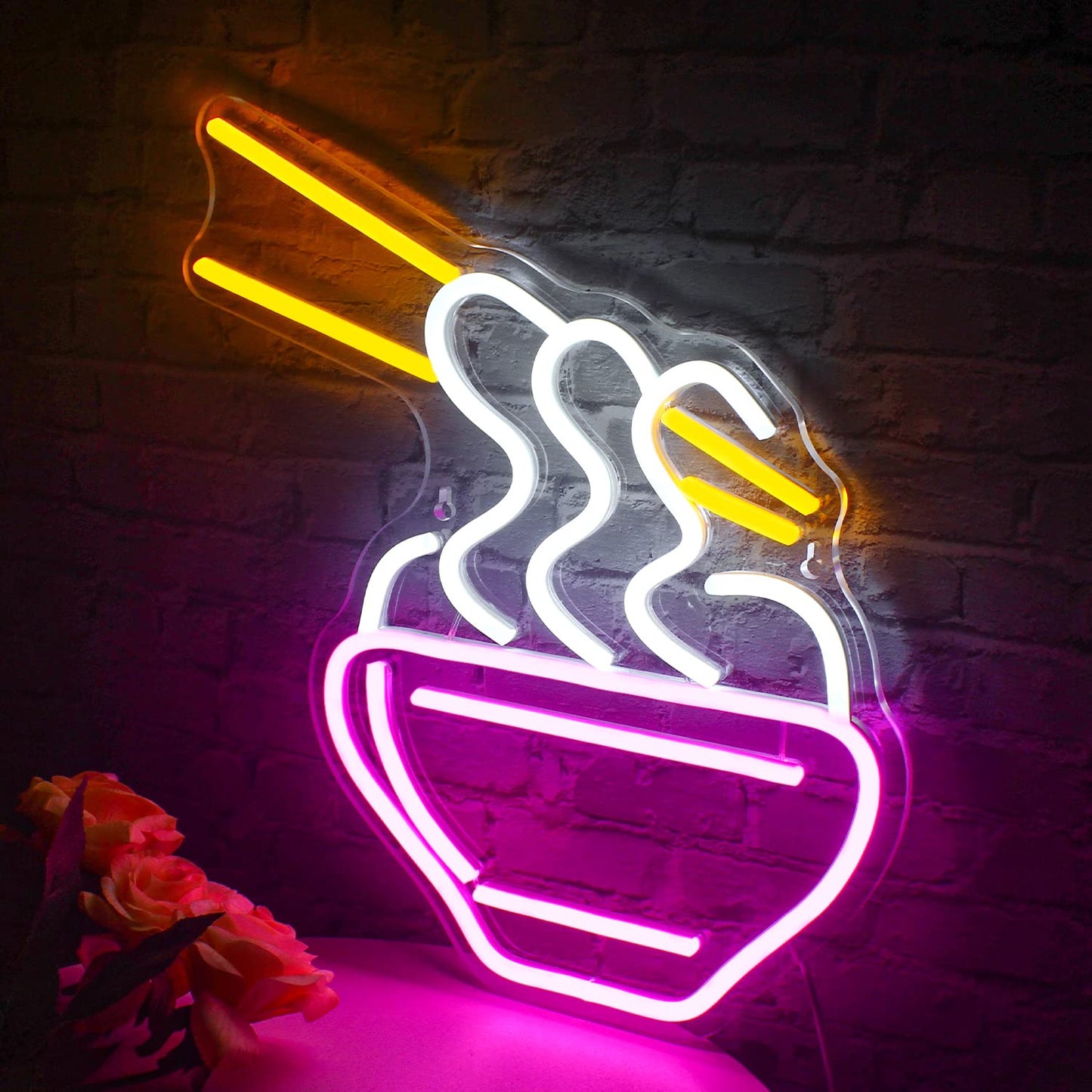 Ramen Neon Sign Led Neon Lights for Wall Decor Noodle Light Up Signs for Resturant Home Bar Kitchen Dinning Room Cafe Japanese Noodle Shop Decorations