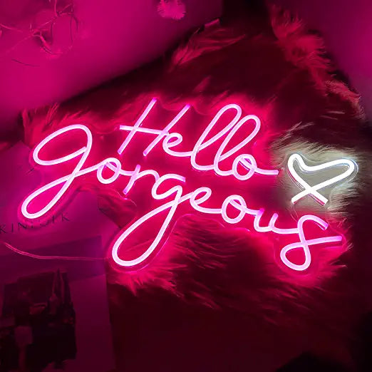 Hello Gorgeous (17 x 10) - Neonsignsindia