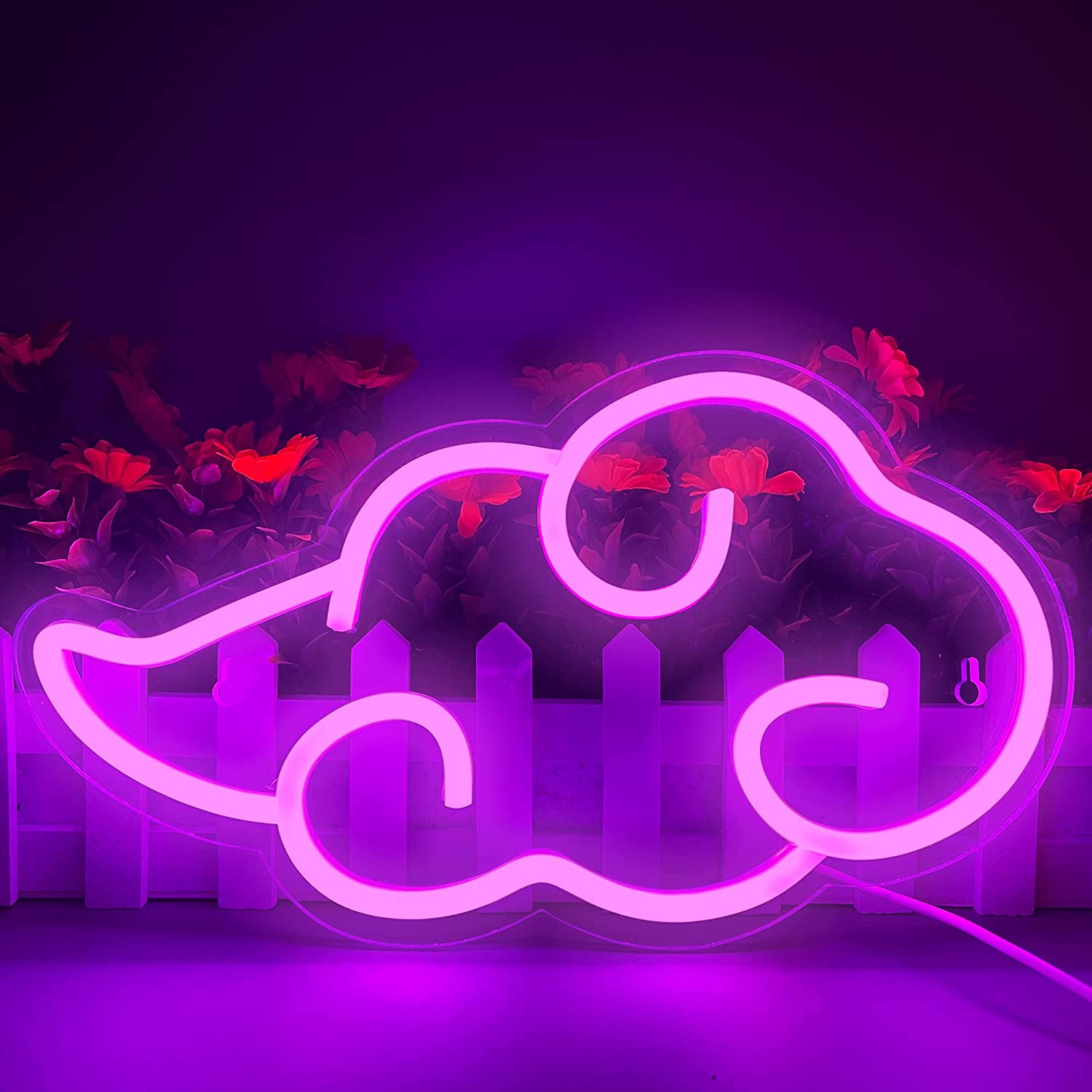 Blue Clouds Neon Sign Led Signs for home Bedroom Kids Room Happy vibe  Party Wall Decor Anime Led Art 8 X 14 Inches