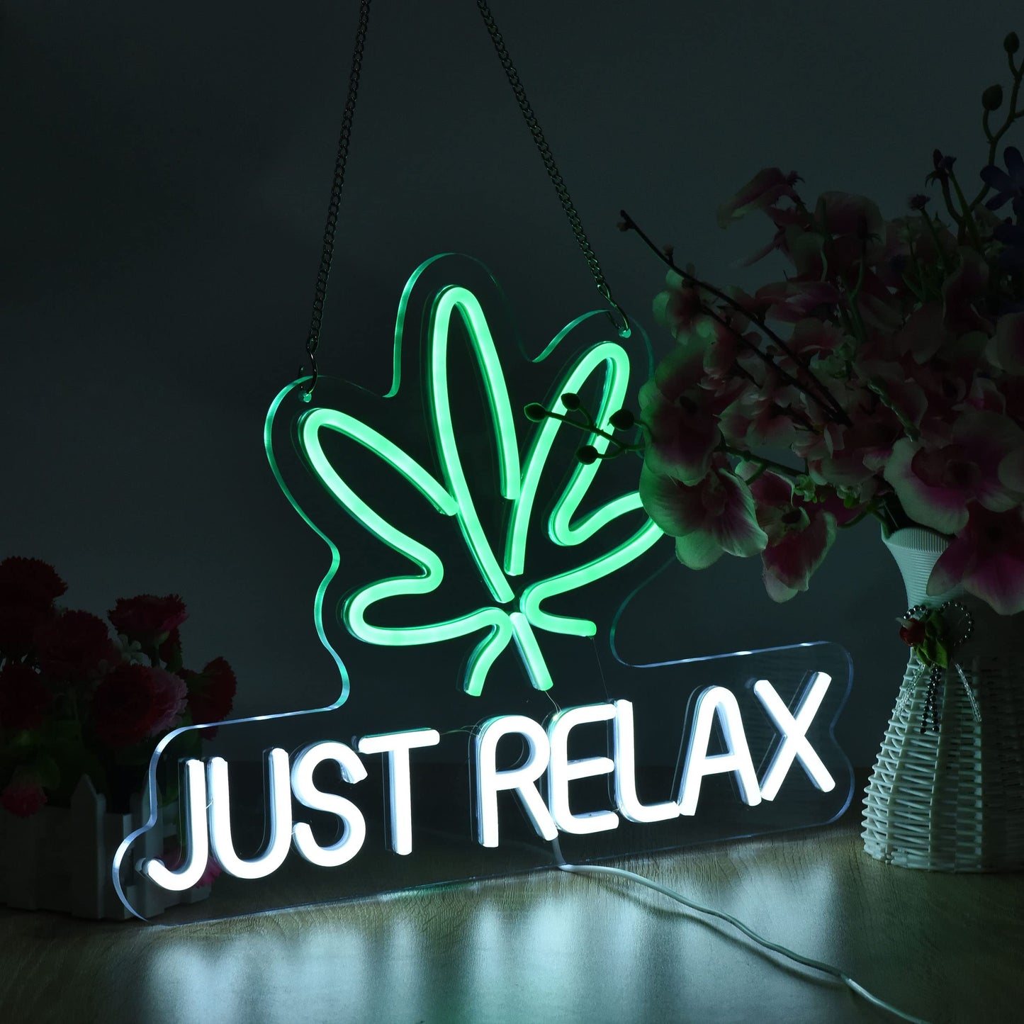 Just Relax LED Neon Lights Signs for Wall Decor,Bedroom,Game Room, Party, Bar Decor.