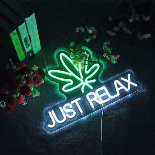 Just Relax LED Neon Lights Signs for Wall Decor,Bedroom,Game Room, Party, Bar Decor.