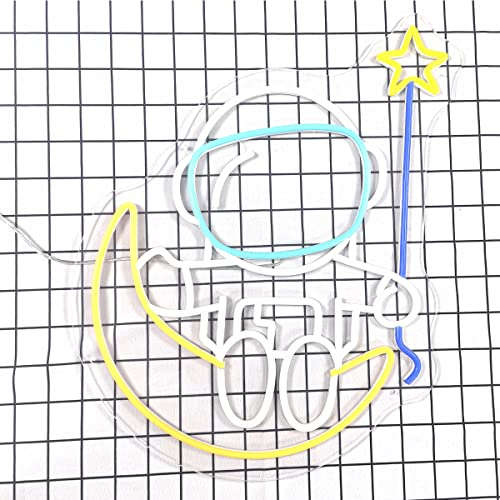 Astronauts Sitting on the moon Neon Sign (21x16 Inches) Neonsignsindia