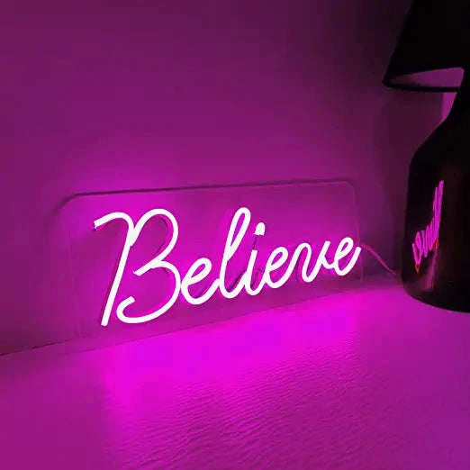 Believe Neon Sign (6x12 inches) - Neonsignsindia