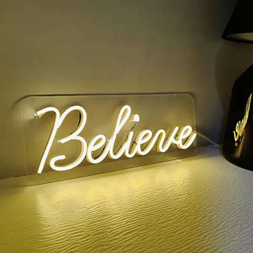 Believe Neon Sign (6x12 inches) - Neonsignsindia