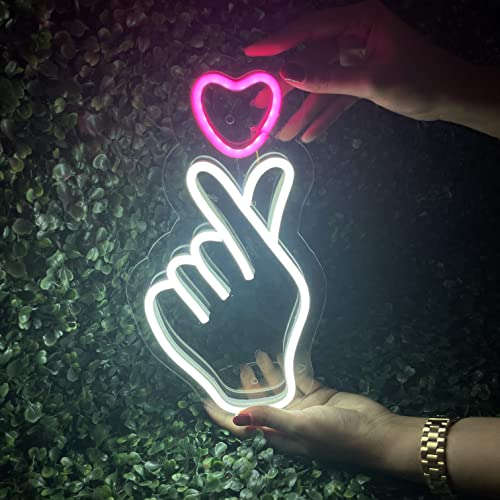 BTS Hand K-Pop Heart Hand neon light (6x12 inches) Neonsignsindia