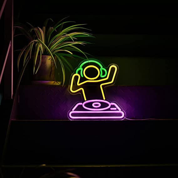 DJ player Neon Sign(10X16 Inch) Neonsignsindia