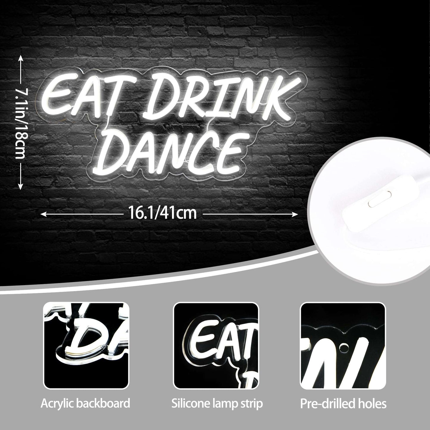 Eat Drink Dance Neon Sign (17x12Inch) | Neon Signs India — Image 5