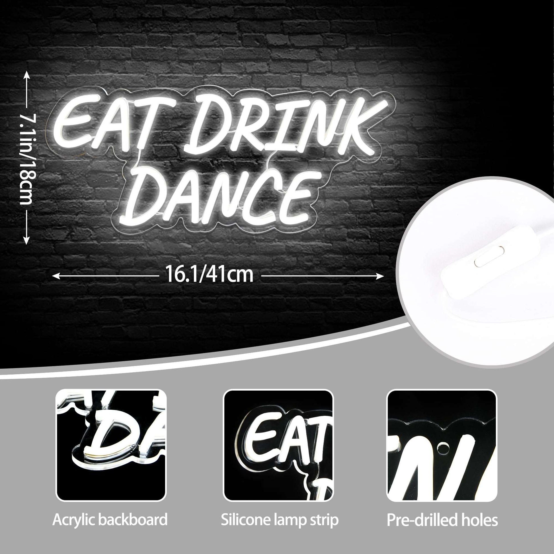 Eat Drink Dance Neon Sign (17x12Inch) | Neon Signs India — Image 5