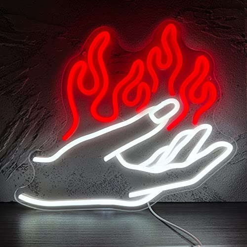 Fire Hand Neon Sign (14.1*11.8in) Neonsignsindia