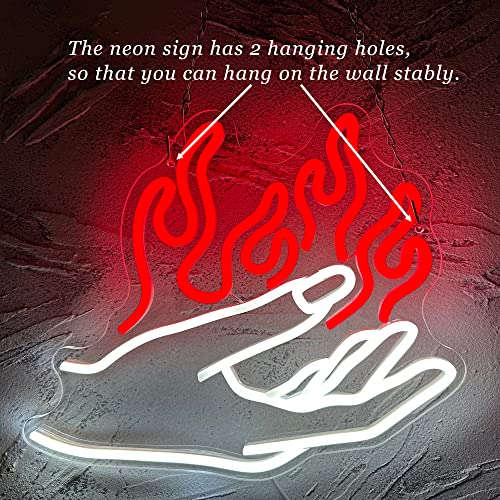 Fire Hand Neon Sign (14.1*11.8in) Neonsignsindia