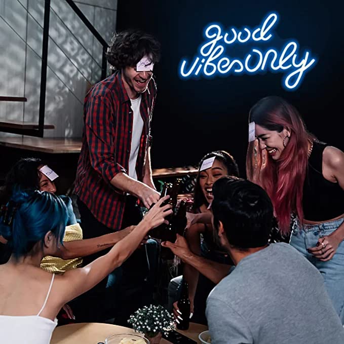 Good Vibes Only Neon Signs for Wall Decor Neon Lights for Bedroom Led Signs for Living Room Beer Bar Game Room Hotel Birthday Party Restaurant Christmas Led Art Wall Decorative Lights (Blue) Neonsignsindia