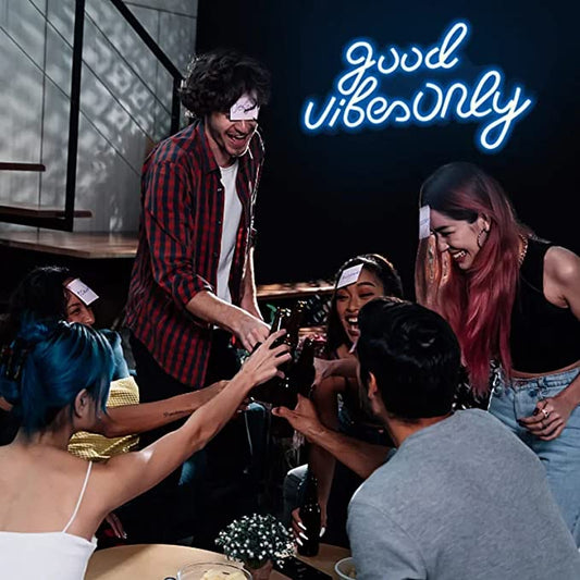 Good Vibes Only Neon Signs for Wall Decor Neon Lights for Bedroom Led Signs for Living Room Beer Bar Game Room Hotel Birthday Party Restaurant Christmas Led Art Wall Decorative Lights (Blue) Neonsignsindia