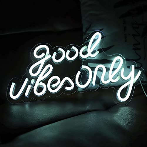 Good Vibes Only Neon Signs for Wall Decor Neon Lights for Bedroom Led Signs for Living Room Beer Bar Game Room Hotel Birthday Party Restaurant Christmas Led Art Wall Decorative Lights (Blue) Neonsignsindia