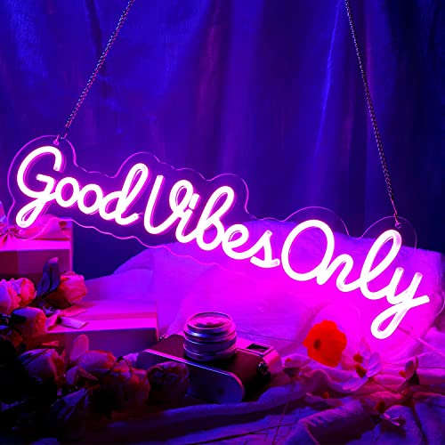 Good Vibes Only Neon Signs/Neon Lights (24x8 inches)