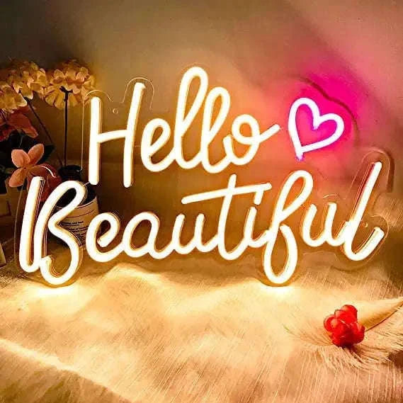 Hello Beautiful (16 X 10) - Neonsignsindia