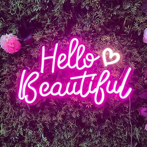 Hello Beautiful (16 X 10) - Neonsignsindia