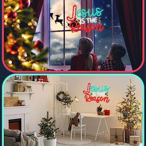 Jesus Is the Reason Neon Sign Christmas LED Sign 16.5 x 11.8Inch Neonsignsindia