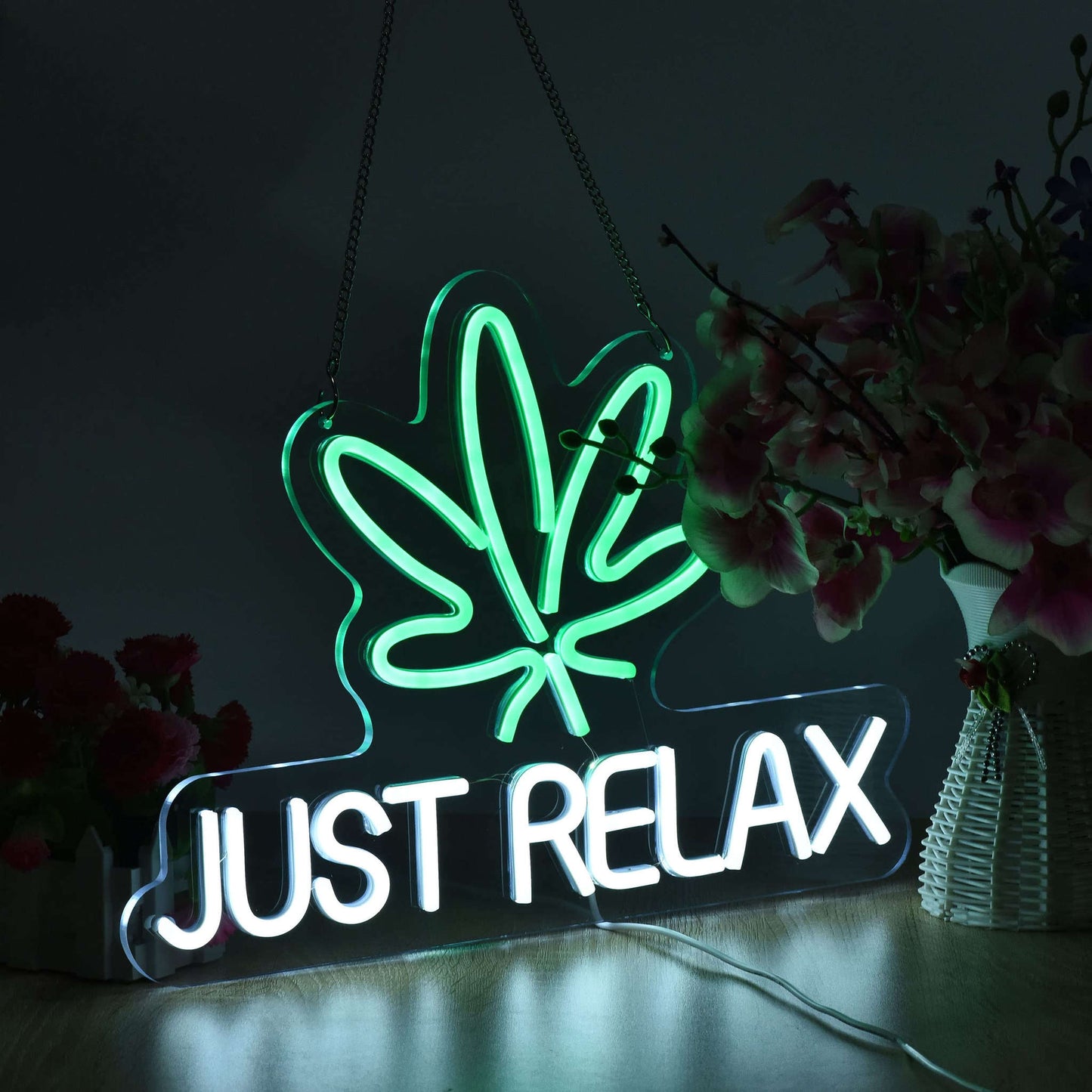 Just Relax LED Neon Lights Signs for Wall Decor,Bedroom,Game Room, Party, Bar Decor. Neonsignsindia