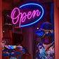 LED Neon Open Sign for Business, CRUMBIT Open Neon Lights with Remote, Adjustable Brightness Open LED Signs for Wall Restaurant Bar Salon Stores Hotel (Rose Red) Neonsignsindia