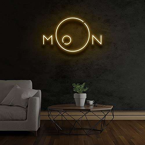 Moon Neon Led Sign Light| Led Neon Light As Wall Signs for Home Décor| Christmas Party, Wedding ,Kids, Bedroom, Living Room ,Decorative Light for Room(18x12inches) | Neon Signs India — Image 1