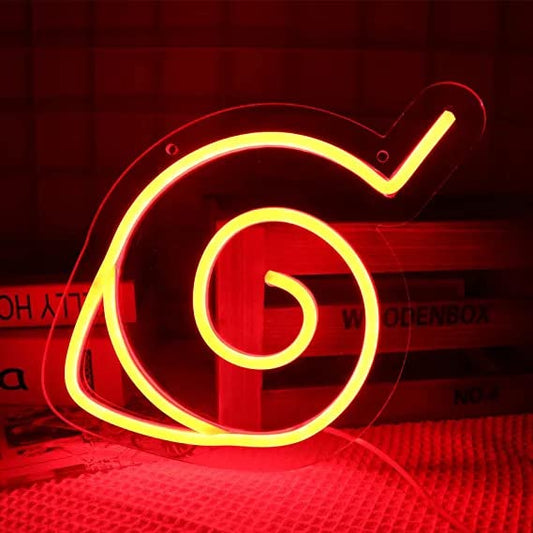 Naruto Anti Leaf Village Headband Neon Signs, Ninja Neon Sign for Wall Decor, Konoha Emblem Logo LED Neon Lights for Bedroom , Living Room, Game Room, Hotel Restaurant Led Christmas Decorations Neonsignsindia