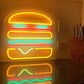 NEON SIGNS INDIA Burger (14x14 inches) led Light for Home Decorative Sign Wall / Decor for Wedding Party Kids Room /Living Room House/ Bar/ Pub/ Hotel/ Restaurant Neonsignsindia