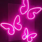 NEON SIGNS INDIA Set of 3 Butterflies, Our neon Signs Comes with a Transparent Acrylic Base for The Support and Finished Look., Colour: Pink neon Sign Neonsignsindia