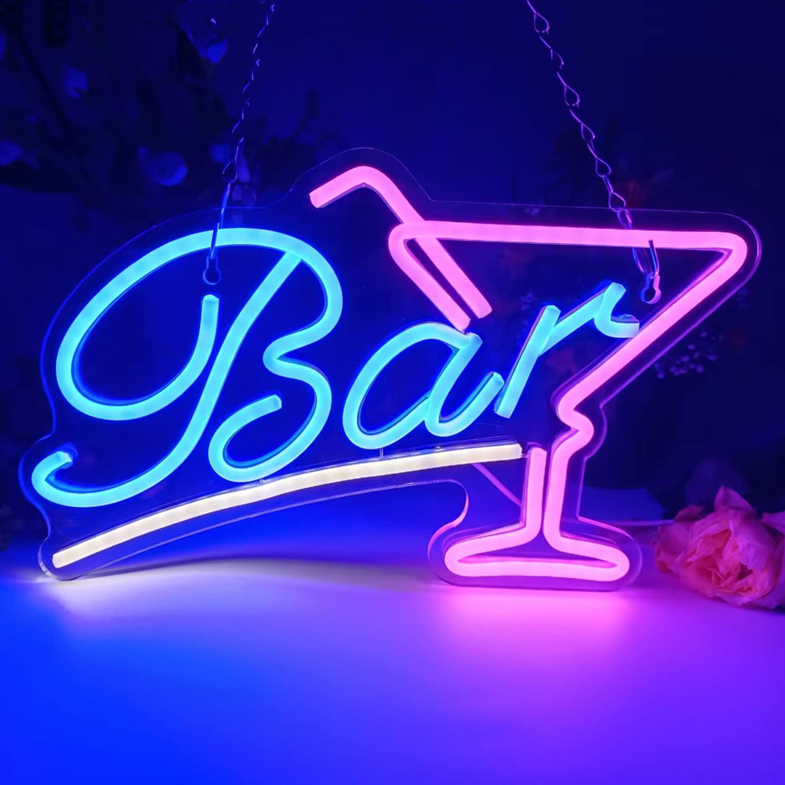 Pedaiah Neon Bar Signs for Home Bar, Bar Neon Sign Acrylick LED Bar sign Bar Neon Lights with Switch, Bar Signs for Home Bar, Bistro, Party, Club, Wall Decor Neonsignsindia