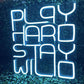 Play Hard Stay Wild Neon Sign (13x14 inches) for Room Decor, Birthday, Anniversary, Party Room, Home Wall Decor, neon Light/Sign for Restaurant, Bedroom, bar, Cafe and Club. Neonsignsindia