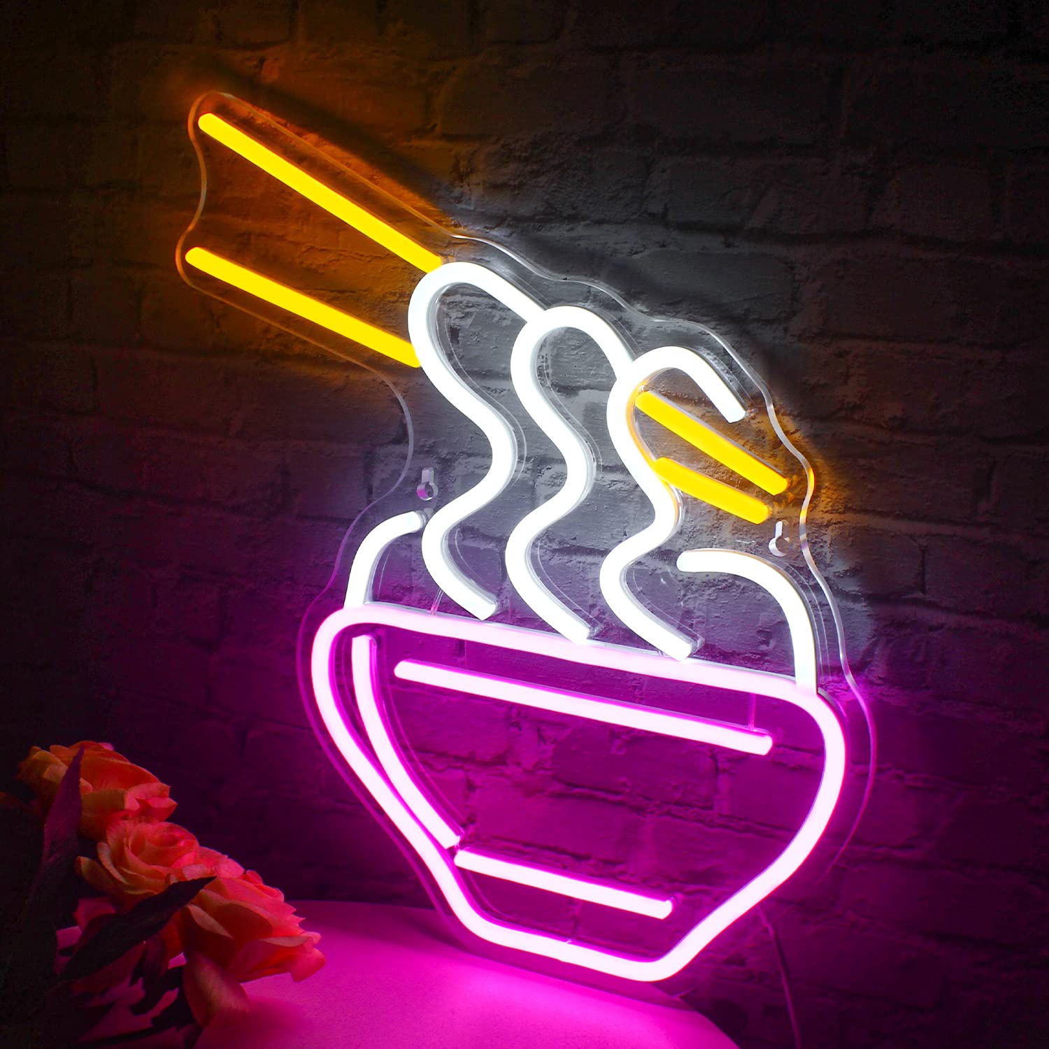 Ramen Neon Sign Led Neon Lights for Wall Decor Noodle Light Up Signs for Resturant Home Bar Kitchen Dinning Room Cafe Japanese Noodle Shop Decorations Neonsignsindia
