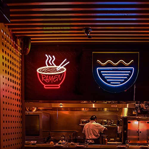 Red Ramen Neon Sign - IMEGINA 3D Dimmable 12V Japanese Neon Signs for Wall Decor 15.3x14.5 Inch, Bright LED Neon Lights for Restaurant, Window, Shop, Dinning Room - Neonsignsindia