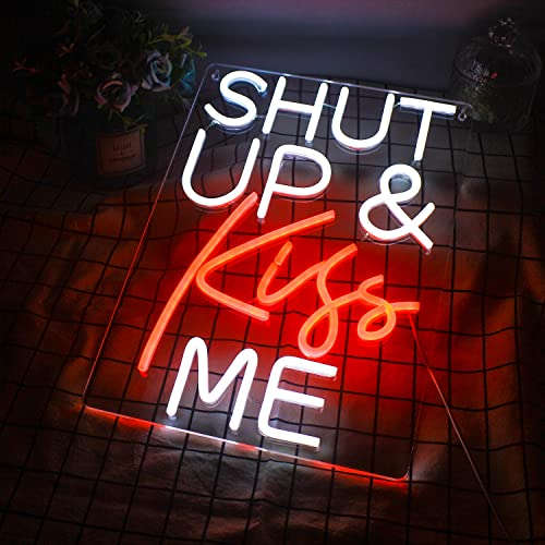 Shut Up Kiss Me(15.7*11 inch) Neonsignsindia