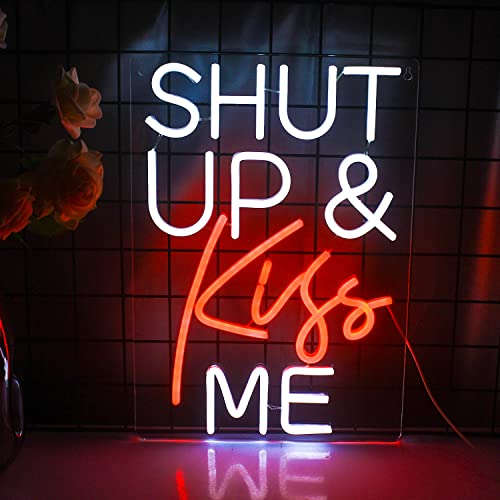Shut Up Kiss Me(15.7*11 inch) Neonsignsindia