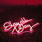 Slay All Day Neon Sign for Wall Décor(17X13inches,Pink) Neonsignsindia