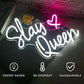 Slay Queen Neon Sign White Pink LED Neon Light Up Signs for Wall Decor for Bedroom Preppy Girl Aesthetic Room Dorm Decor Y2k Party Gifts Neonsignsindia