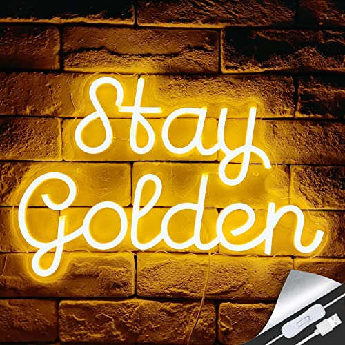 Stay Golden Neon Sign 10x16 inches Neonsignsindia