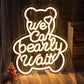 We Can Bearly Wait Neon Sign (Bear Shape) 12x14 inches Neonsignsindia