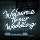 Welcome To Our Wedding Neon Sign Wedding Neon Sign Romantic White Letter Neon Light Sign for Wall Decor Dimmable Words LED Neon Wedding Party Valentines Day Girlfriend Neonsignsindia