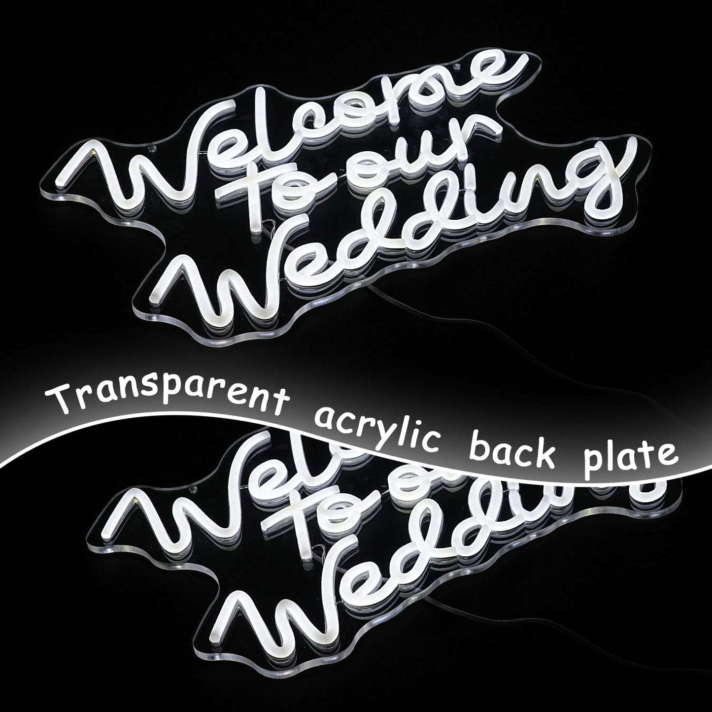 Welcome To Our Wedding Neon Sign Wedding Neon Sign Romantic White Letter Neon Light Sign for Wall Decor Dimmable Words LED Neon Wedding Party Valentines Day Girlfriend Neonsignsindia