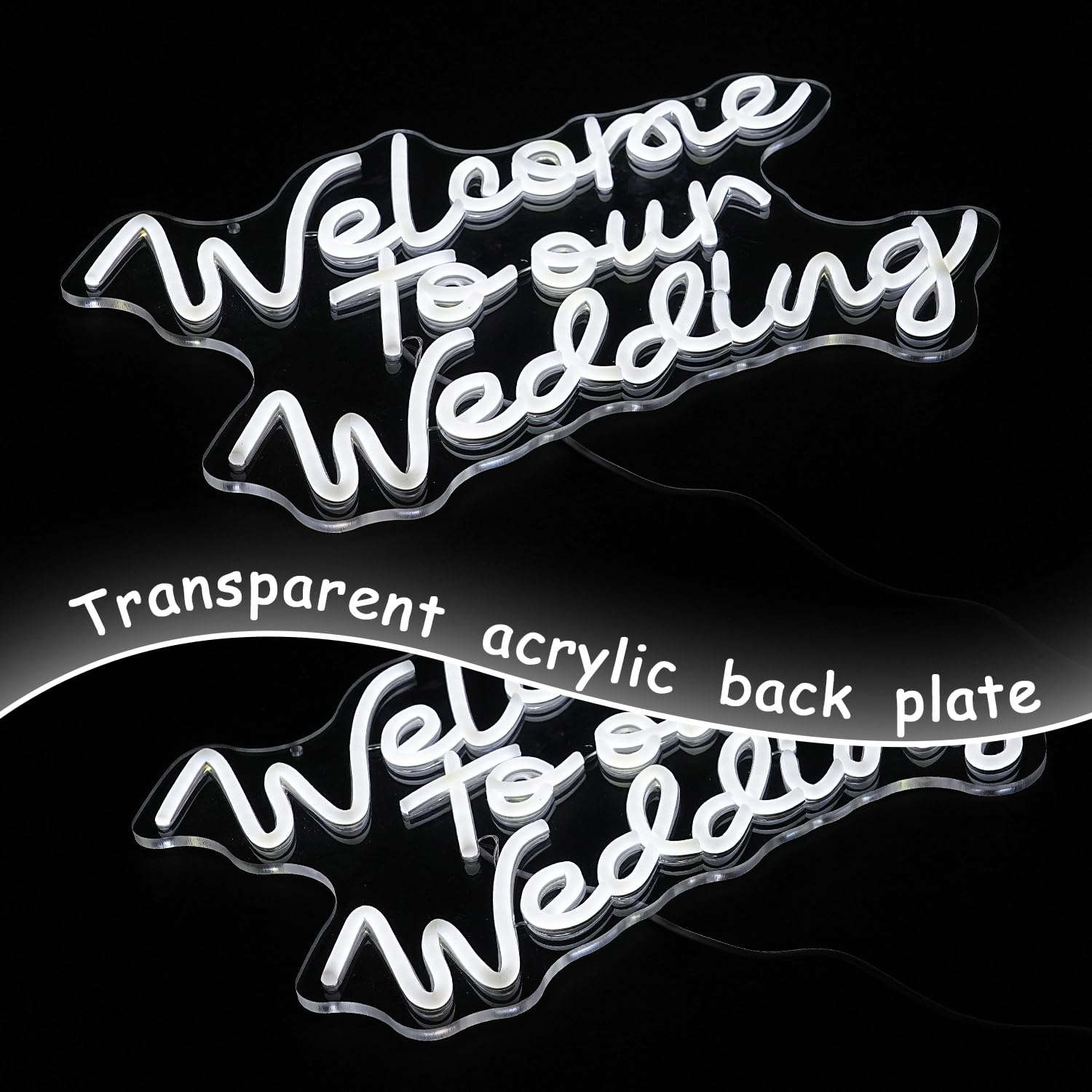 Welcome To Our Wedding Neon Sign Wedding Neon Sign Romantic White Letter Neon Light Sign for Wall Decor Dimmable Words LED Neon Wedding Party Valentines Day Girlfriend Neonsignsindia