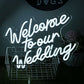 Welcome To Our Wedding Neon Sign Wedding Neon Sign Romantic White Letter Neon Light Sign for Wall Decor Dimmable Words LED Neon Wedding Party Valentines Day Girlfriend Neonsignsindia