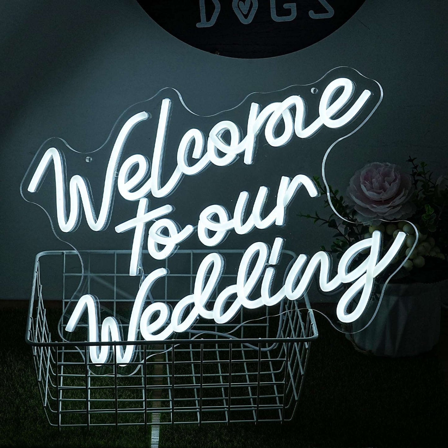 Welcome To Our Wedding Neon Sign Wedding Neon Sign Romantic White Letter Neon Light Sign for Wall Decor Dimmable Words LED Neon Wedding Party Valentines Day Girlfriend Neonsignsindia