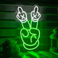 Yeah Neon Sign Green and White Neon Light Victory Gesture LED Dimmable Neon Signs for Wall Bar Store Light Up Sign for Bedroom Party Pub Game Zone Decoration Neonsignsindia